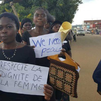 Members of SOFEPADI marching in protest