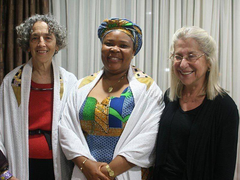 AJWS President Ruth Messinger, Liberian activist and Nobel Peace Prize winner Leymah Gbowee and American Jewish feminist writer Letty Cottin Pogrebin